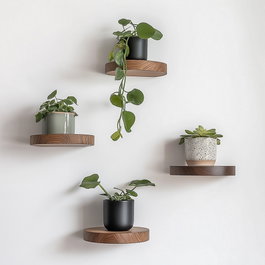 Hanah Home Raf282 Estantería de Pared de Madera Decorativa (4 Piezas)